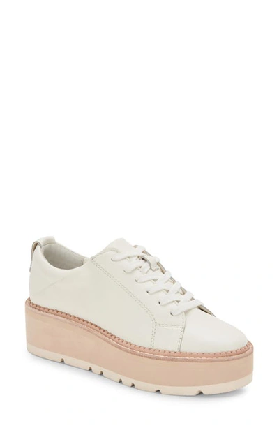 Dolce Vita Toyah Lace-up Flatform Loafers Women's Shoes In White Leather |  ModeSens