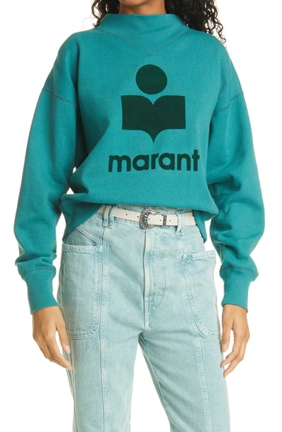 Shop Isabel Marant Étoile Isabel Marant Graphic Sweatshirt In Mint Green