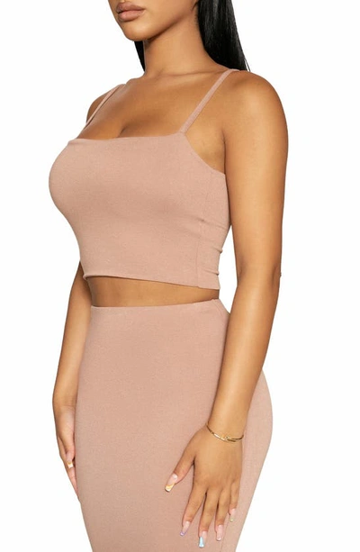 Shop Naked Wardrobe The Nw Solid Vibes Crop Top In Coco