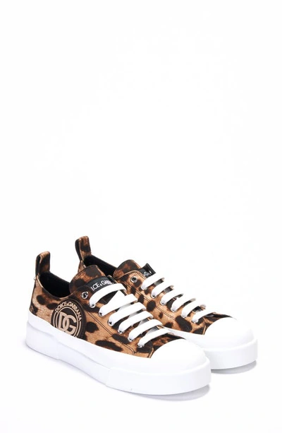 Shop Dolce & Gabbana Low Portofino Sneaker In Leo