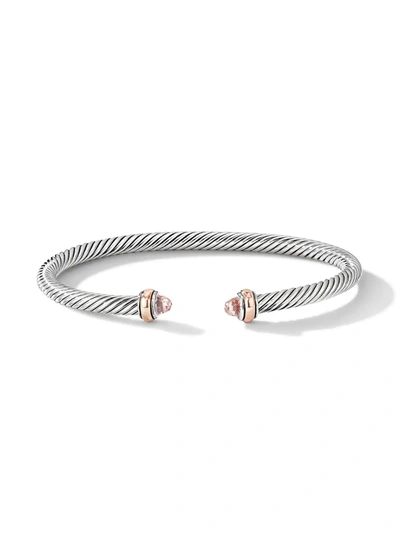 Shop David Yurman 18kt Rose Gold And Sterling Silver Cable Classics Morganite Bracelet