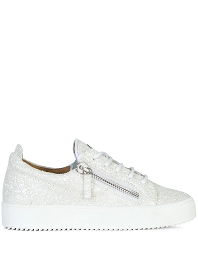 Giuseppe Zanotti Gail Glitter Sneakers In White | ModeSens