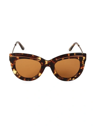 Shop Bottega Veneta Women's 49mm Etched Detail Cat Eye Sunglasses - Havana Brown