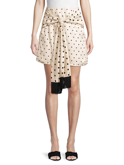 Shop Mother Of Pearl Women's Polka-dot Scarf Wrap Skirt - Ivory Polka Dot - Size 6 Uk (2 Us)