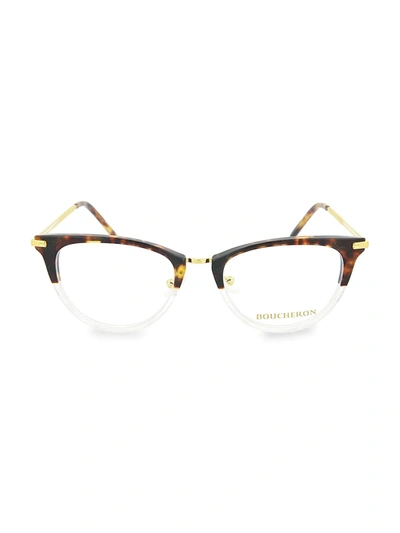 Shop Boucheron Women's 51mm Round Optical Glasses - Tortoise
