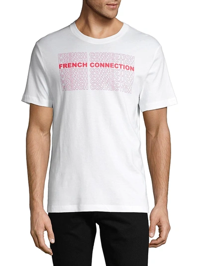 Shop French Connection Men's Graphic Logo Cotton Tee - White - Size L