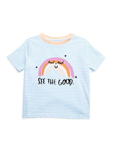 Shop Sovereign Code Little Girl's Theresa Slogan T-shirt - Pale Blue - Size 4