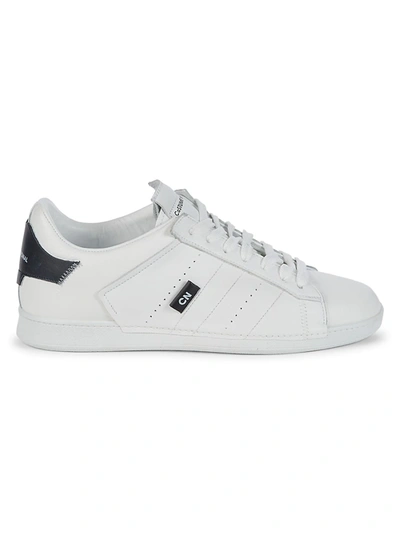 Shop Costume National Men's Logo Leather Sneakers - White - Size 7
