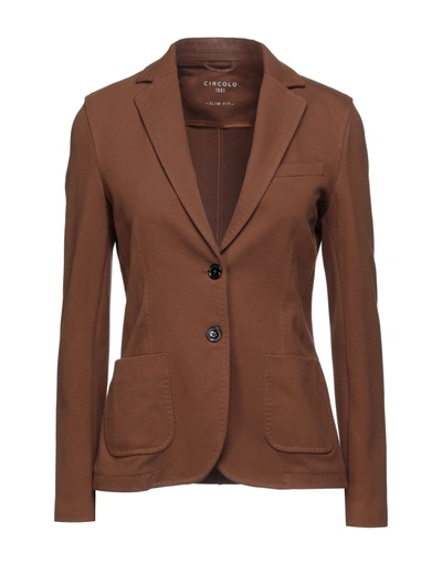 Shop Circolo 1901 Suit Jackets In Brown