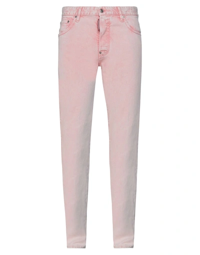 Shop Dsquared2 Man Jeans Pink Size 34 Cotton