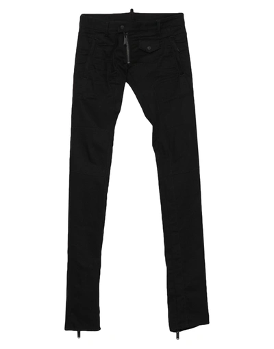 Shop Dsquared2 Man Jeans Black Size 38 Cotton, Elastane, Plastic, Bovine Leather