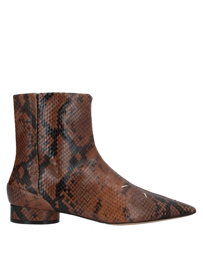 Shop Maison Margiela Woman Ankle Boots Brown Size 7 Soft Leather