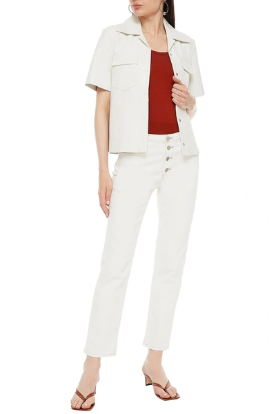 Shop Ag Isabelle High-rise Straight-leg Jeans In White