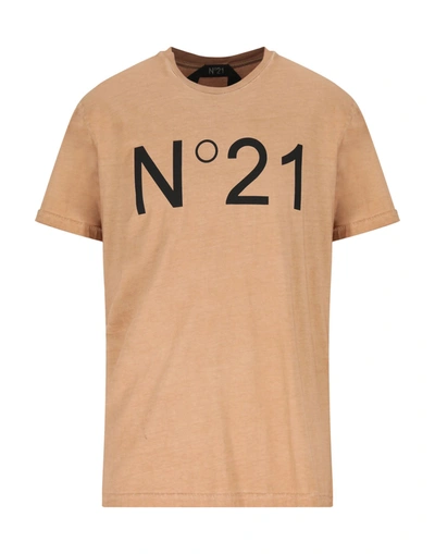 Shop Ndegree21 T-shirts In Camel