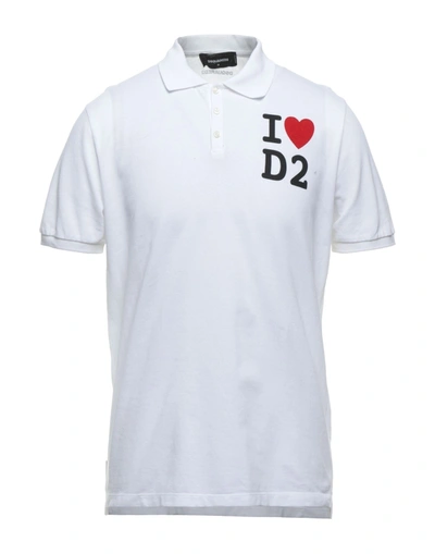 Shop Dsquared2 Man Polo Shirt White Size Xxl Cotton