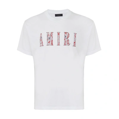 Shop Amiri Core Paisley Logo Tee In White