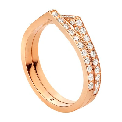 Shop Repossi Antifer Ring 2 Rows In Pink Gold