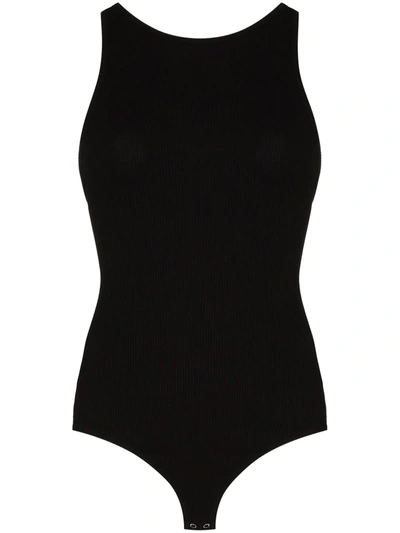 Shop Agolde Nova Back Strap Bodysuit In 黑色