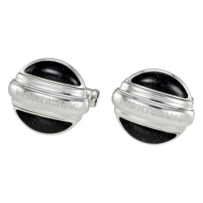 Shop Montblanc Elegance Reversible Lacquer Cufflinks 109775 In Black,white