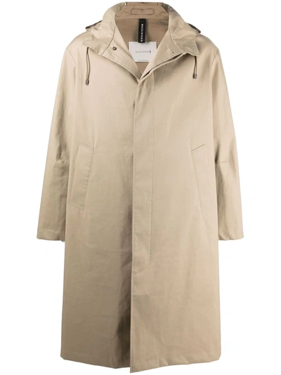 Shop Mackintosh Wolfson Hooded Raincoat In 中性色