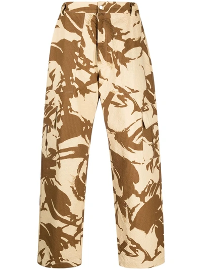 Paria Farzaneh Brown & Beige Camo Army Cargo Pants In 中性色