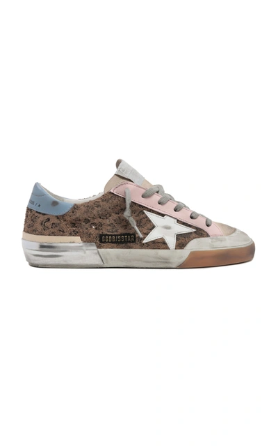 Shop Golden Goose Super-star Penstar Leopard-print Suede And Leather Sneakers In Brown