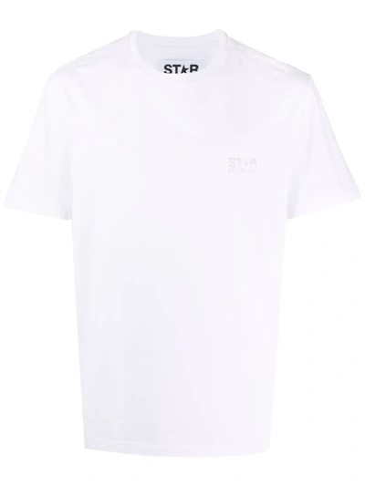 Shop Golden Goose Logo-print Crew Neck T-shirt In 白色