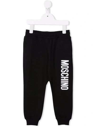 Shop Moschino Logo-print Track Pants In 黑色