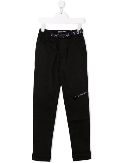 Shop Givenchy Logo-waistband Trousers In 黑色
