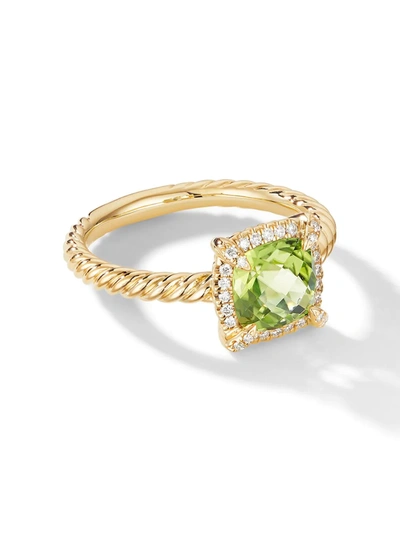 Shop David Yurman 18kt Yellow Gold Petite Chatelaine Peridot And Diamond Ring