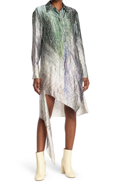 Shop Off-white Bouroullec Spiral Shirt Dress In Grey