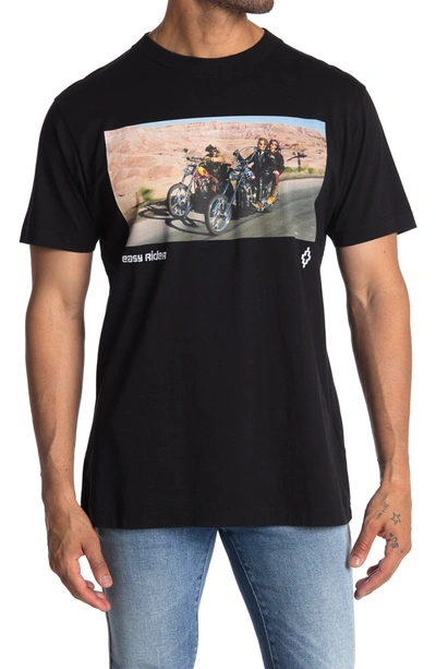Shop Marcelo Burlon County Of Milan Easy Rider Graphic Crew Neck T-shirt In Black