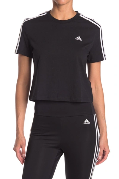 Adidas Originals Adidas Women's Essentials 3-stripes Loose Cropped T-shirt  In Black | ModeSens