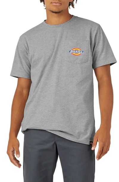 Shop Dickies Logo Pocket Graphic Tee In Heather Gray
