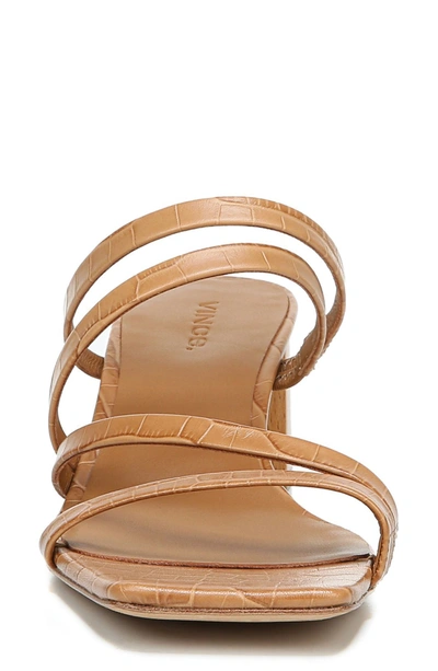 Shop Vince Elita Block Heel Slide Sandal In Tan/ Natural