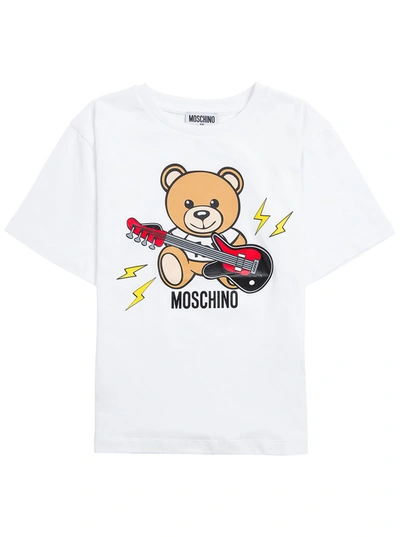 Shop Moschino Cotton Maxi T-shirt With Teddy Bear Print In White
