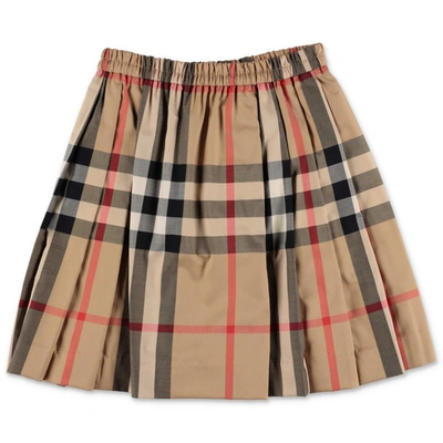 Shop Burberry Gonna Vintage Check Hilde In Popeline Di Cotone