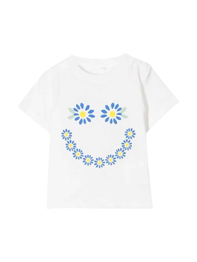 Shop Stella Mccartney White Newborn T-shirt In Bianco