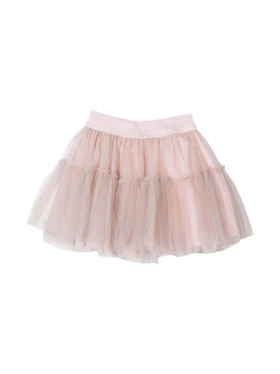 Shop Monnalisa Pink Tulle Skirt In Caramello