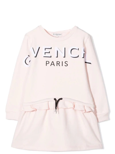 Shop Givenchy Little Girl Dress With Print In Pink