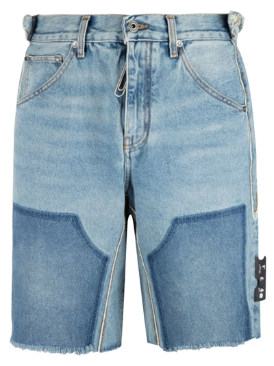 Shop Off-white Reconstructed Carpenter Shorts In Vintage Light Blue