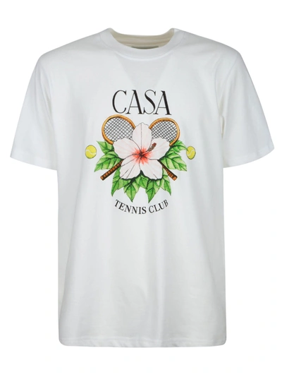 Shop Casablanca Casa Tennis Club Printed T-shirt In White