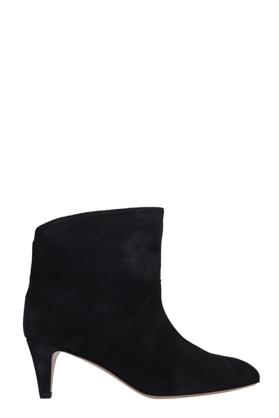 Shop Isabel Marant Defya High Heels Ankle Boots In Black Suede