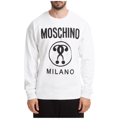 Shop Moschino Double Question Mark Sweatshirt In Bianco