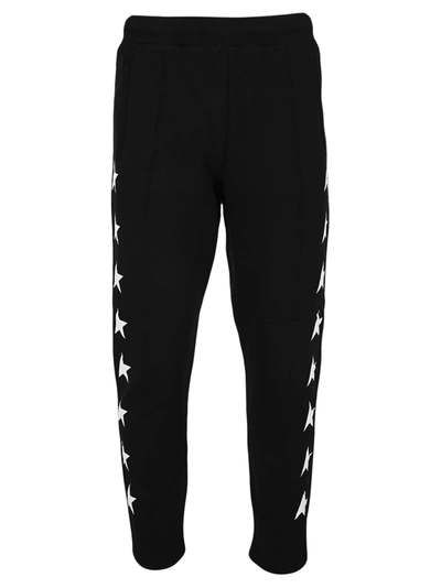 Shop Golden Goose Black Doro Star Collection Jogging Pants With Contrasting White Stars