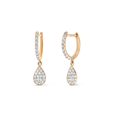 Shop Ginette Ny Diamond Bliss Hoops In Pink Gold