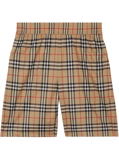 Shop Burberry Check-print Shorts In Brown