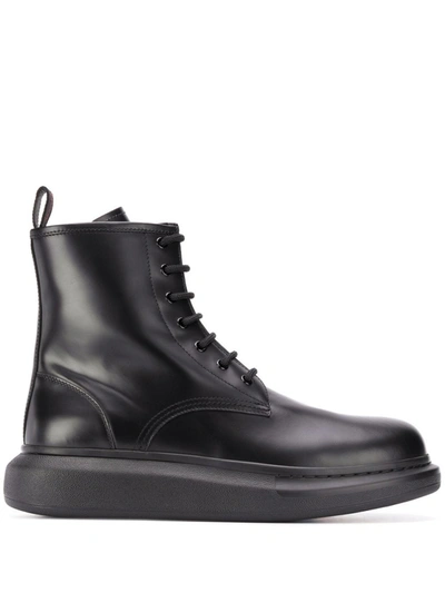 Shop Alexander Mcqueen Oversized Ankle Boots In Black