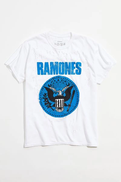 Shop Urban Outfitters Ramones Crest Tee In White