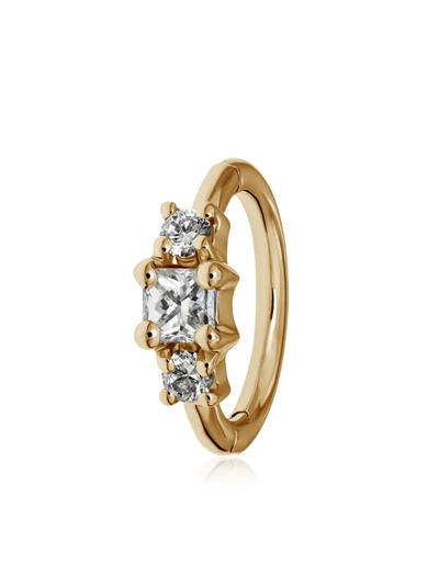 Maria Tash Princess 18ct Yellow-gold And 0.09ct Diamond Hoop Earring In Gold